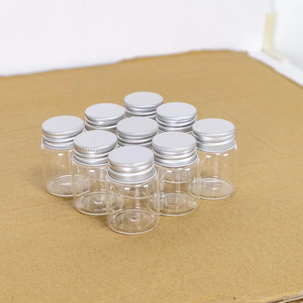 30ml Festival Decoration Glass Bottle Empty Transparent Aluminum Cap Container Reusable Eco-Friendly Vials Gifts Jars 6Pcs