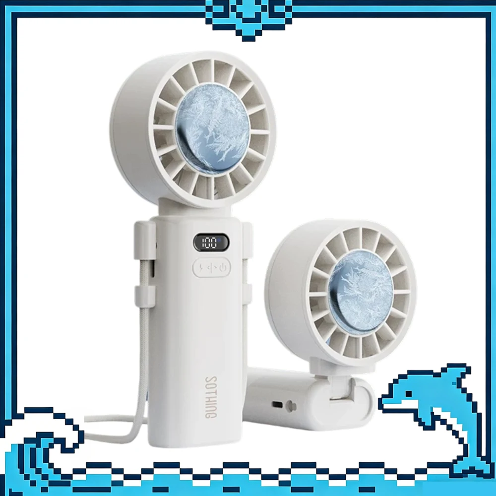

SOTHING ICE-Z-D Handheld Fan 100-Gear Personality Adjustment Handheld Small Fan 19 Hours Battery Life Low Noise Light Weight