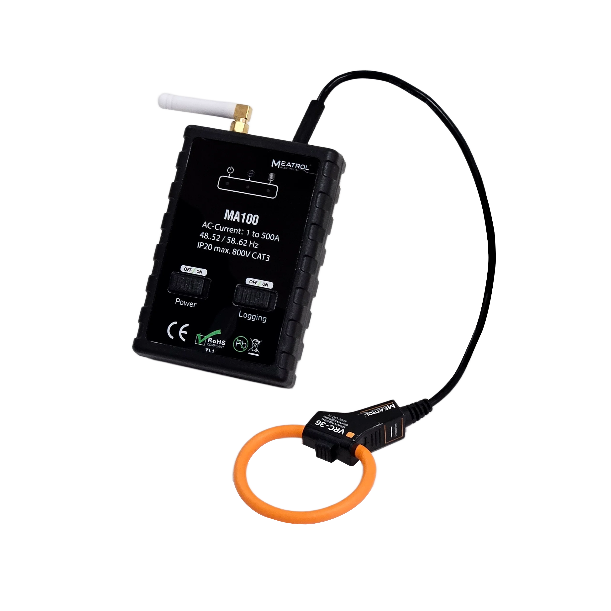MA100 Single Phase 4G Power Meter  Reads True RMS Fundamental, Skips Switching Noise