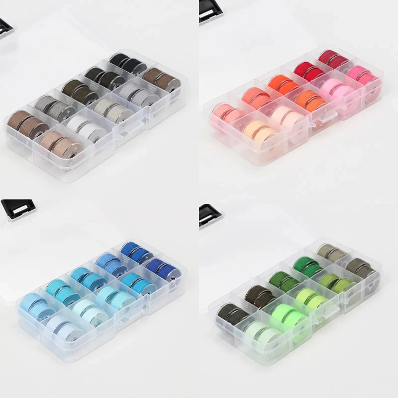 20Pcs/Box 35M Polyester Sewing Threads Embroidery Bobbins Sewing Threads Kit For Machine Hand Embroidery