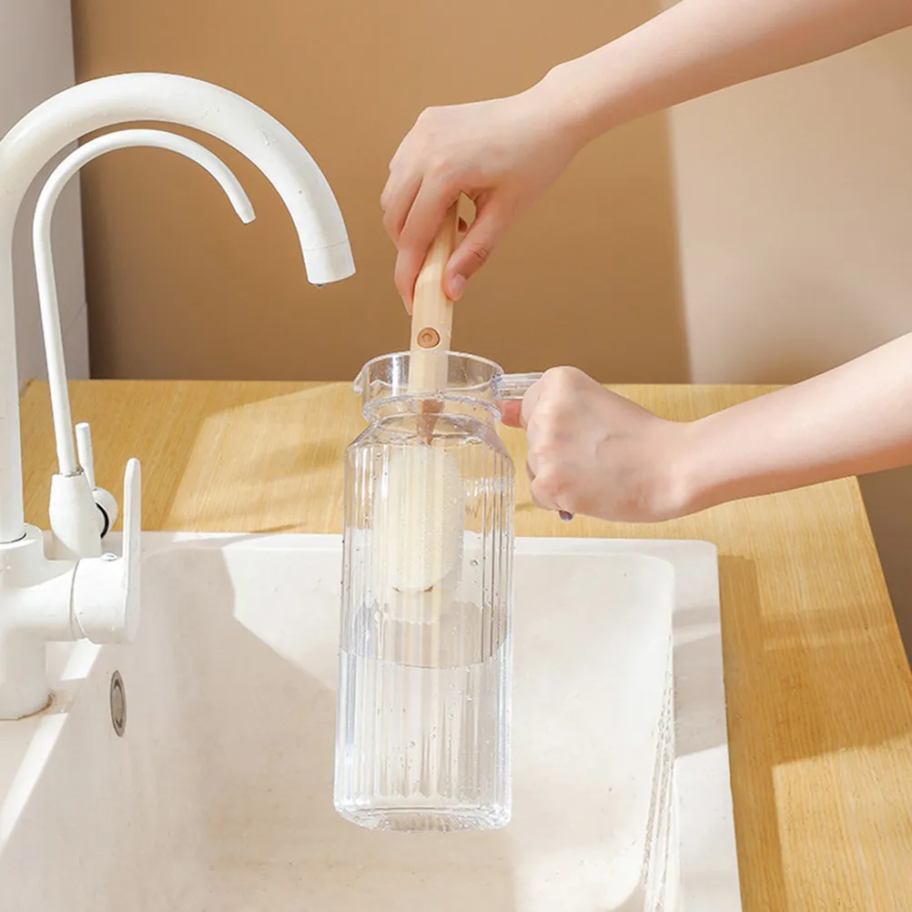 

4Pcs Detachable Handle Milk Bottle Brush Long Handle Soft Sponge Household Cleaning Brush Water Bottle Cleaner Cup Cleaning Tool