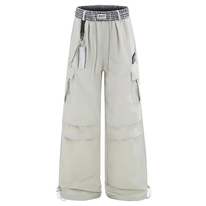 

GXFortune id Patchwork Casual Paratrooper Pants Men's Summer American Retro Sports Thin Workwear Trousers Loose Fit Elastic...