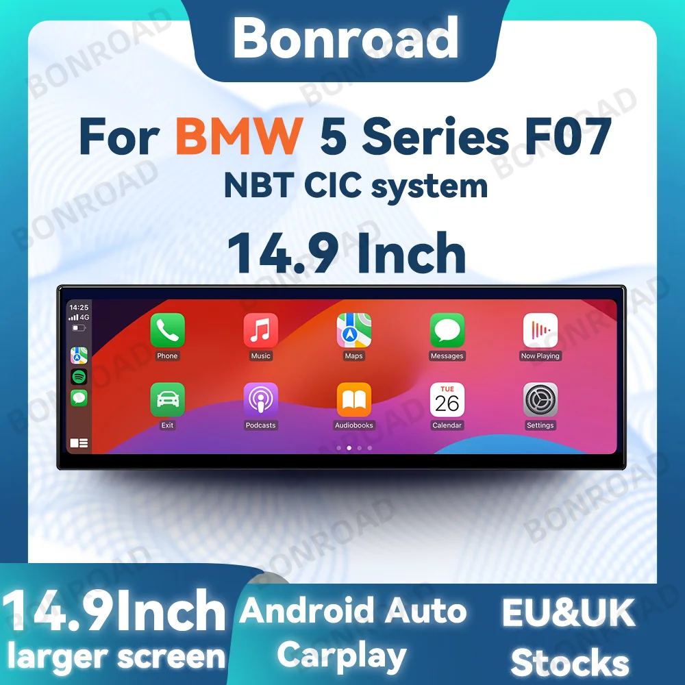BONROAD 14,9 zoll 2560*720 P Für BMW 5 Serie GT F07 Display Touchscreen Drahtlose Carplay Auto stereo Radio Navigation Multimedia
