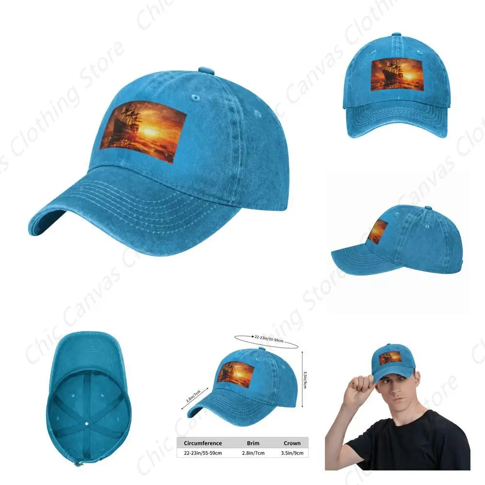 

Sunset Dusk Sailboat Adjustable Baseball Cap Men's And Women's Truck Caps Suitable For Fishing Outdoor Activities Cowboy Hat