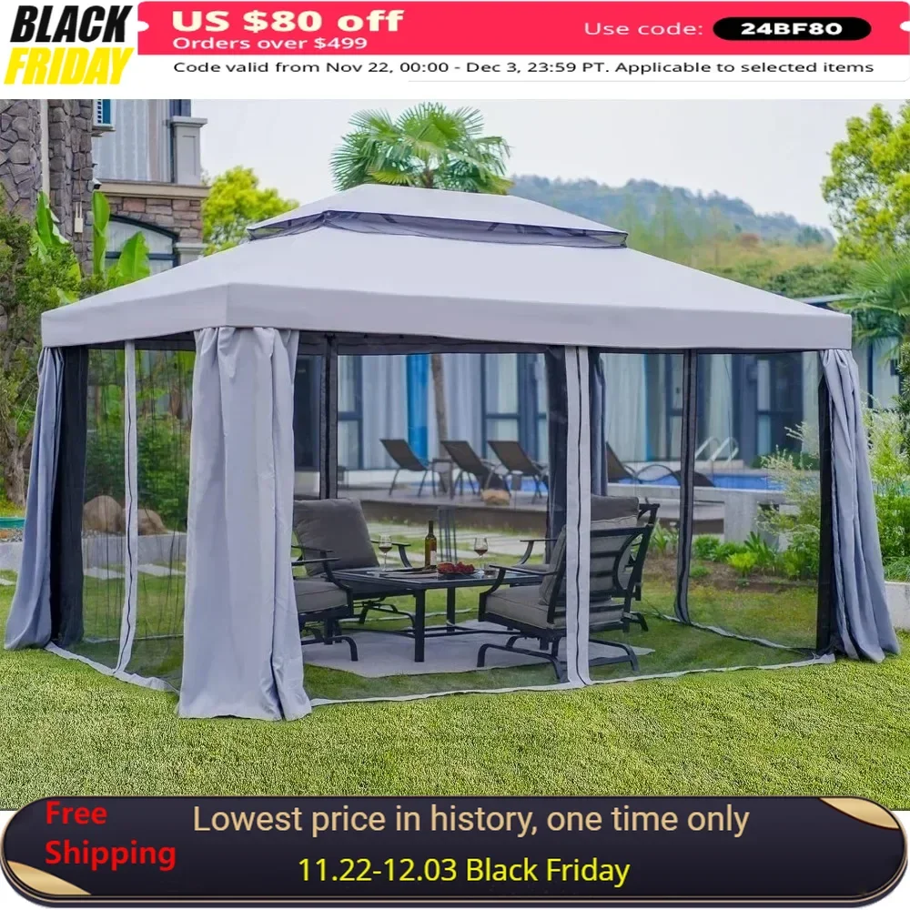 Roof Top Tent Gazebo Canopy Camping Sunshade Beach Grow 10x13 Gazebo for Patios Outdoor Camping Tent