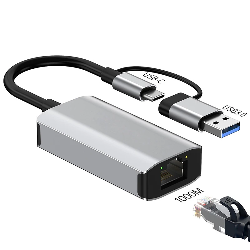 HUB USB 1000Mbps RJ45 Adapter Converter TypeC To Ethernet Gigabit Network Card Docking Station for Laptop Macbook Air