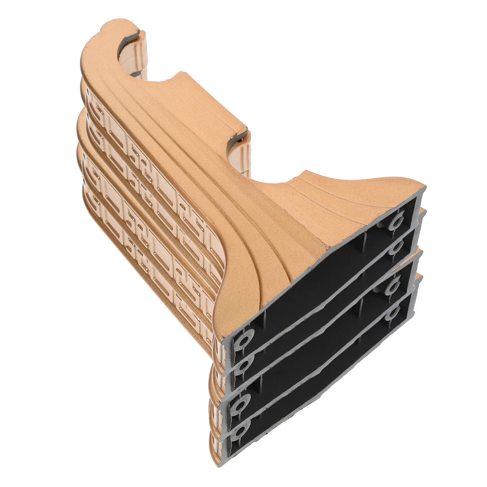 4Pcs Double Curtain Rod Brackets Plastic Classic Style Stable Wall Mounted Rod Holders for Window Drapery Roman Shade Support