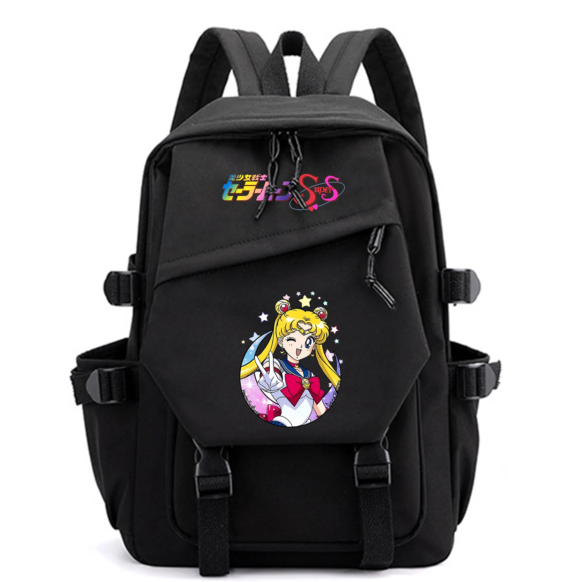 Sailors Moons Schoolbag Casual Cute Cartoon Backpack Large Capacity Colour Waterproof Student Satchel Travel Kids Birthday Gifts