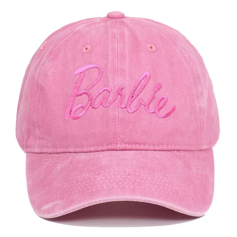 Kawaii Barbie Baseball Cap Anime Cartoon Fashion Outdoor Sports Sunshade 3D Embroidery Hat Canvas Breathable Cute Girl Gift