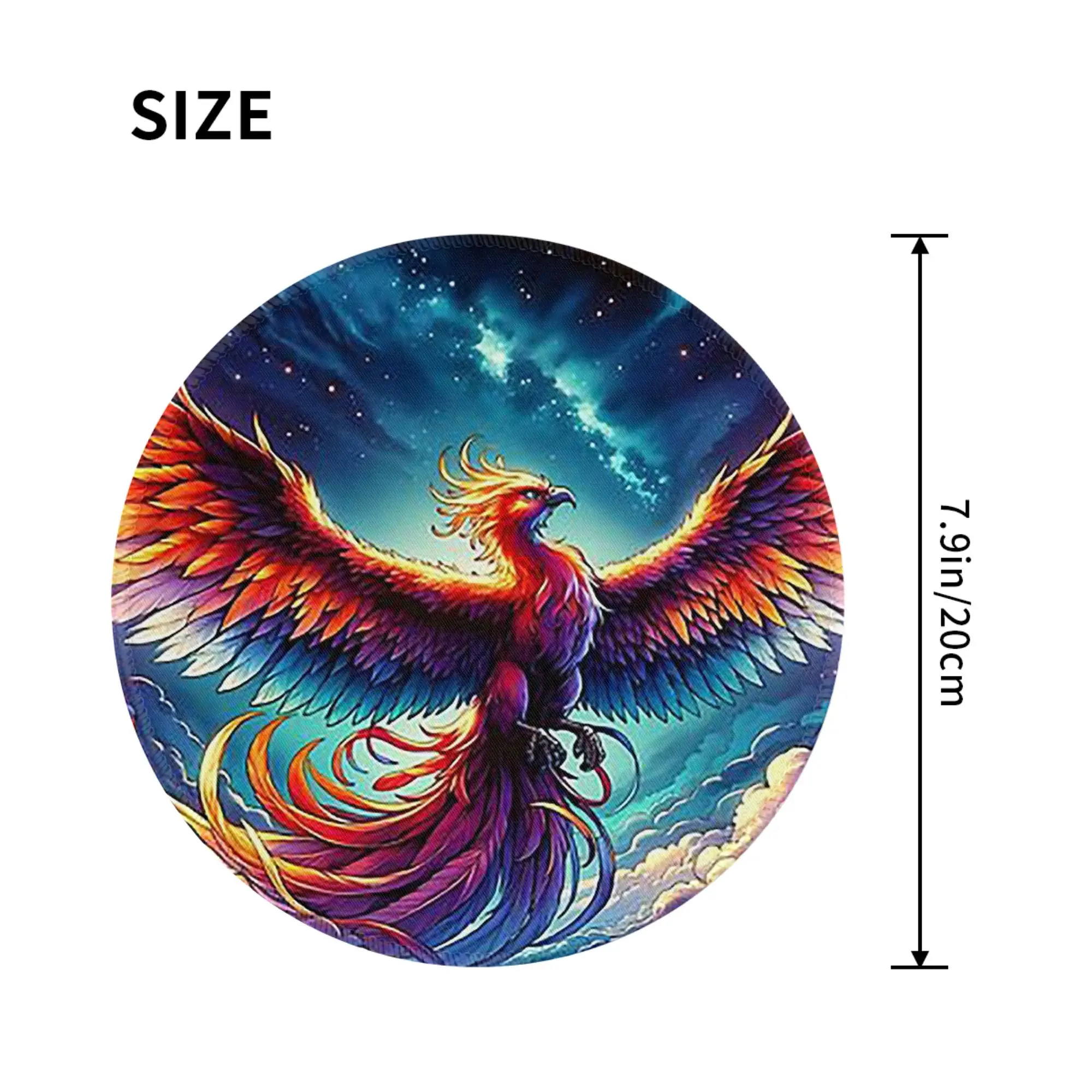 Colorful Majestic Phoenix Mouse Pad Computer Keyboard Mouse Mat Gaming PC Laptop Desk Mat Office Accessories Table Mats
