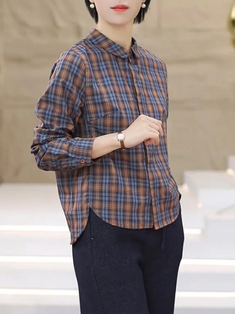 

Утепленная женская рубашка с длинным рукавом на флисовой подкладке, роскошная зимняя модная повседневная одежда с воротником на пуговицах