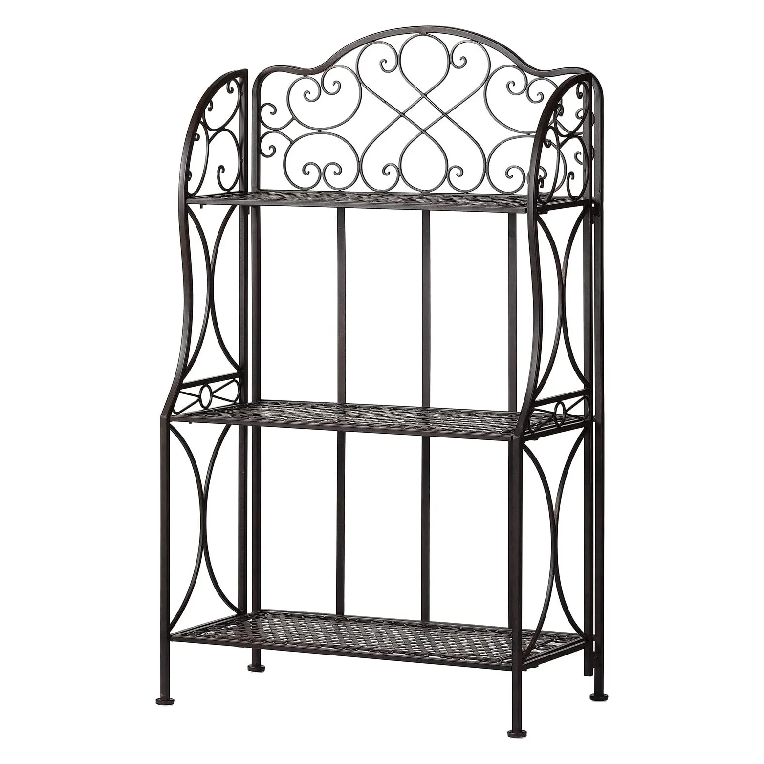 

Retro three-layer corrugated wrought iron rack, household indoor kitchen and bathroom rack, outdoor flower rack