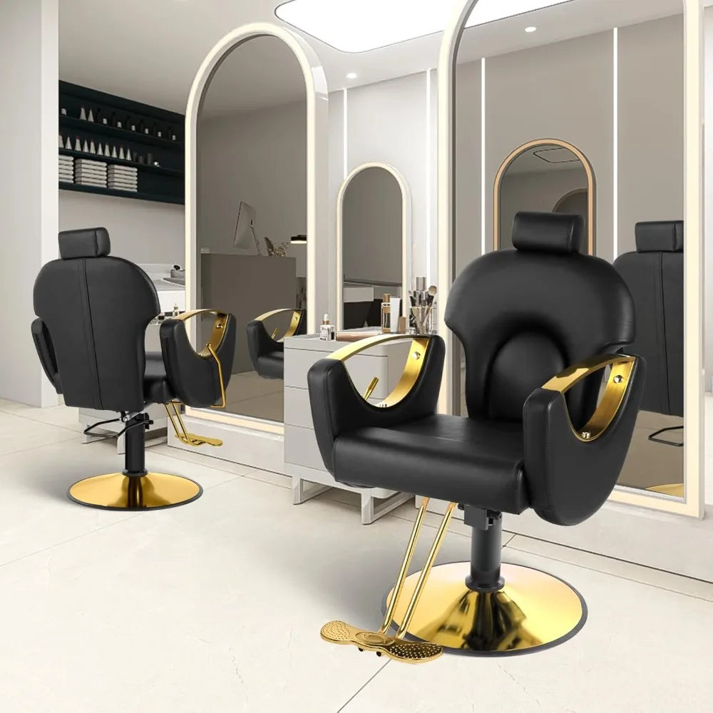 

Salon Chair Reclining Barber Hair Chair for Hair Stylist with Heavy Duty Hydraulic Pump, 360 Swivel Styling Beauty Spa Tattoo