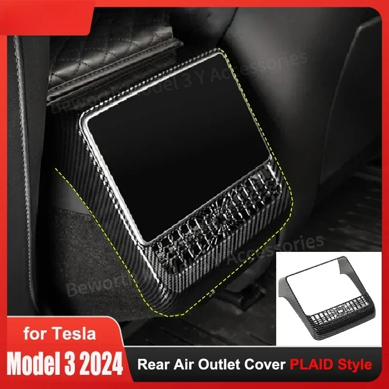 

Чехол для задней вентиляционной решетки Tesla Model 3 + Highland 2024, защитный чехол в клетку для кондиционера, вентиляционного отверстия, аксессуары для новой модели 3