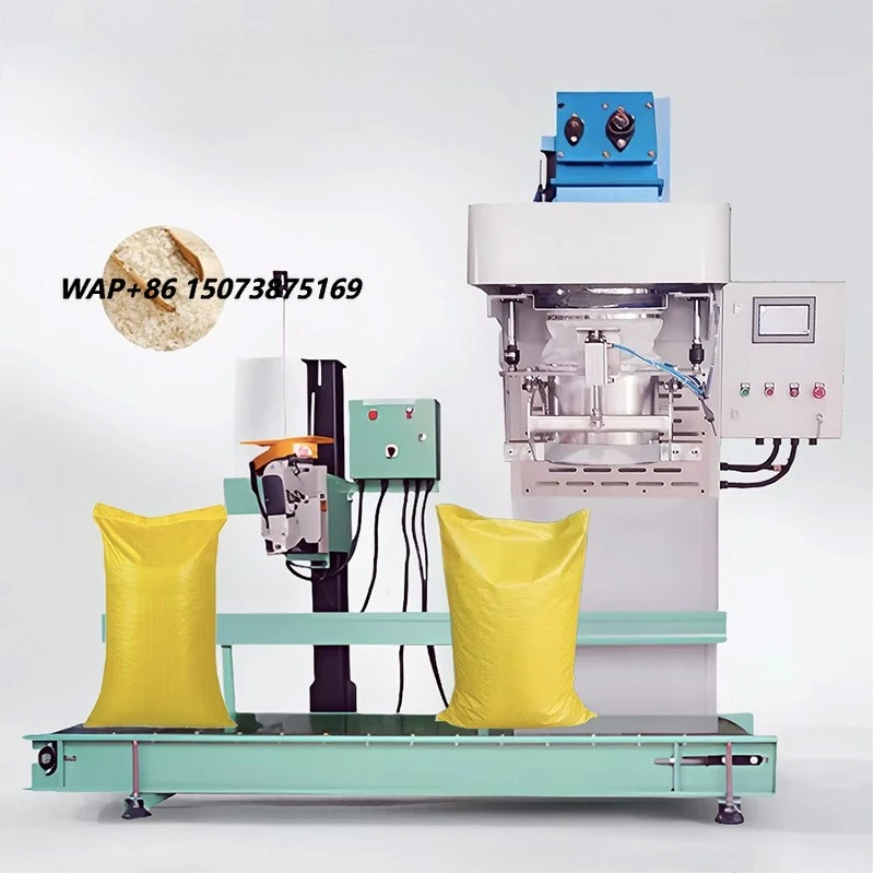 Automatic Packing Machine Grain Rice in Bags 50Kg Bagging Filling Machine for Grain Seed Wood Pellets Rice Packaging Machine