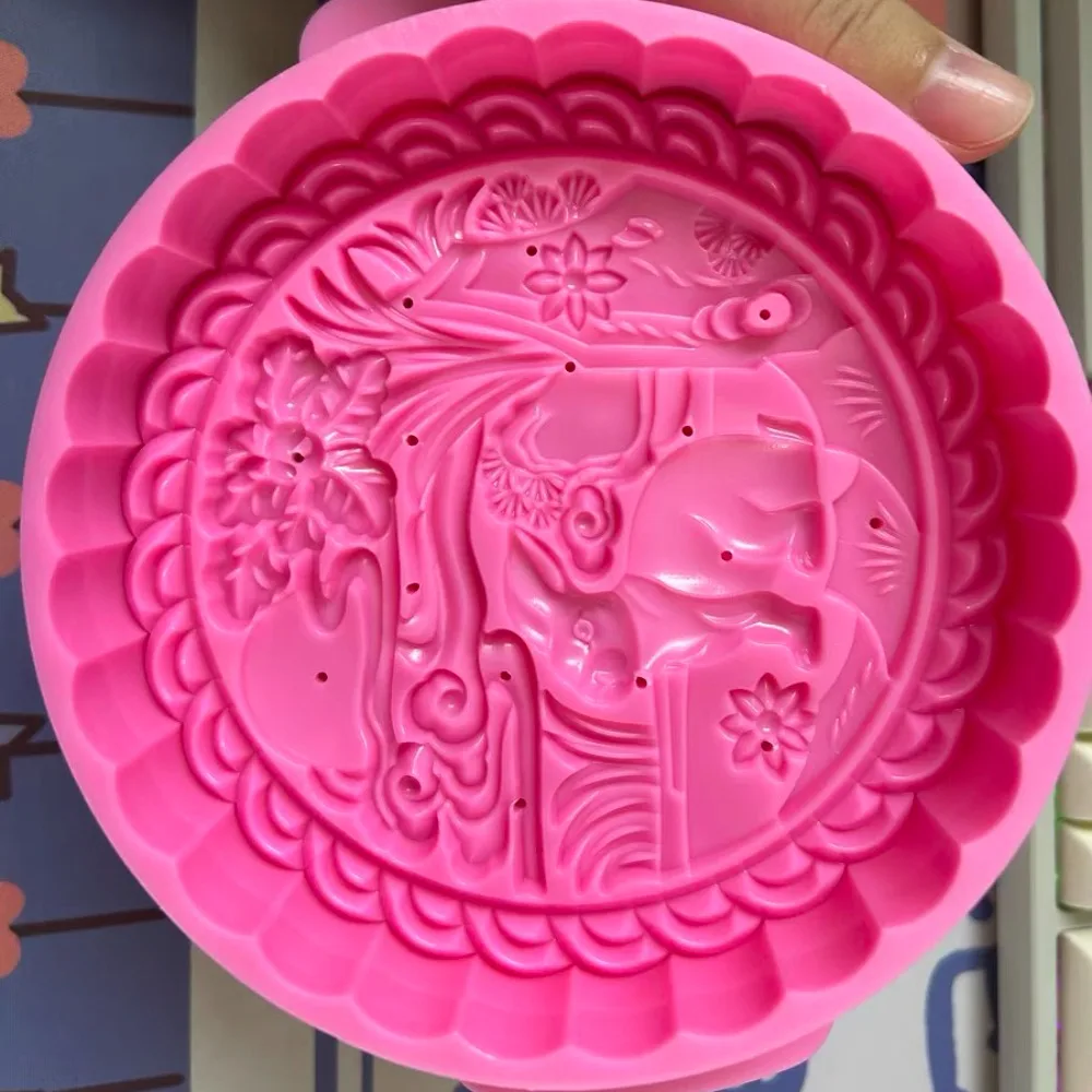 Easy Demolding Large Moon Cake Mold Food-grade ABS Household Baking 3D Mooncake Mold Cantonese Style Hand-pressed