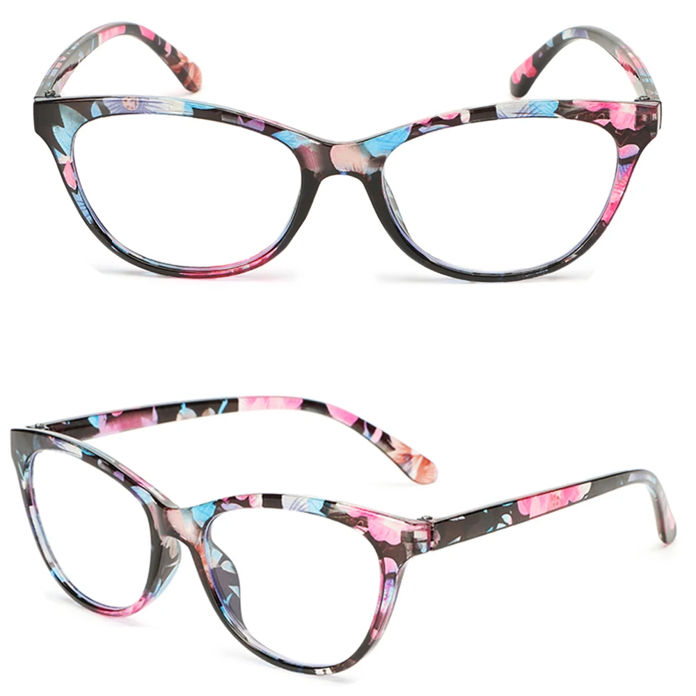 Comfortable Flowers Vintage Portable Eye Protection Ultra Light Frame Reading Glasses Anti-Blue Light Eyeglasses