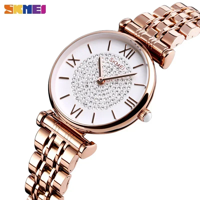 

SKMEI Rhinestone Inlay Ladies Quartz Wristwatches Female Watches Clock relogio feminino 1533 Stylish Elegant Design Women Watch