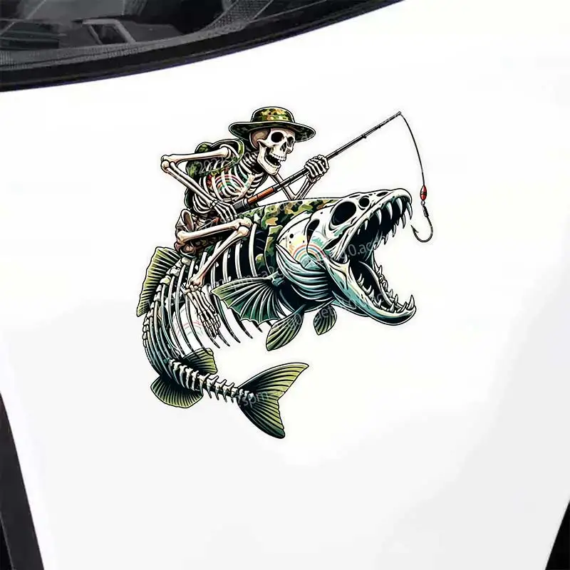 Fishing Themed Stickers Decals for Cars Trucks Motorcycles Laptops Walls - Waterproof Smooth Surface Suitable Decorations Q102