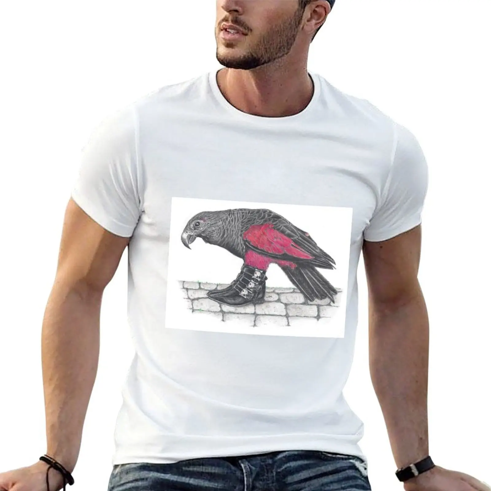 Dracula parrot in skull buckle boots T-Shirt man t shirt designer t shirts designer T-Shirt