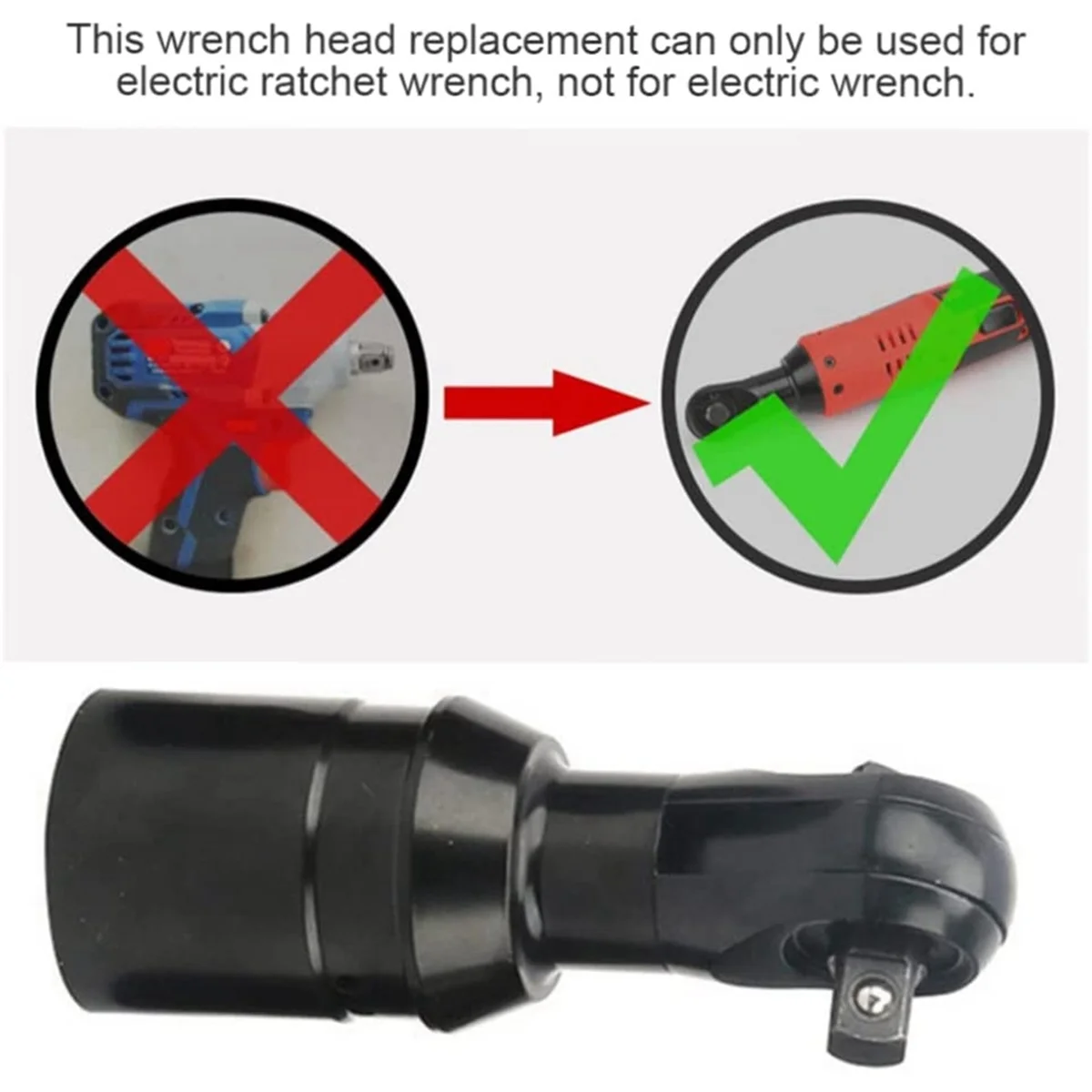 Ratchet Wrench Head 3/8 Inch Square Drive 10mm Heavy Duty for Electric Cordless Ratchet Wrench Industrial Grade Tool