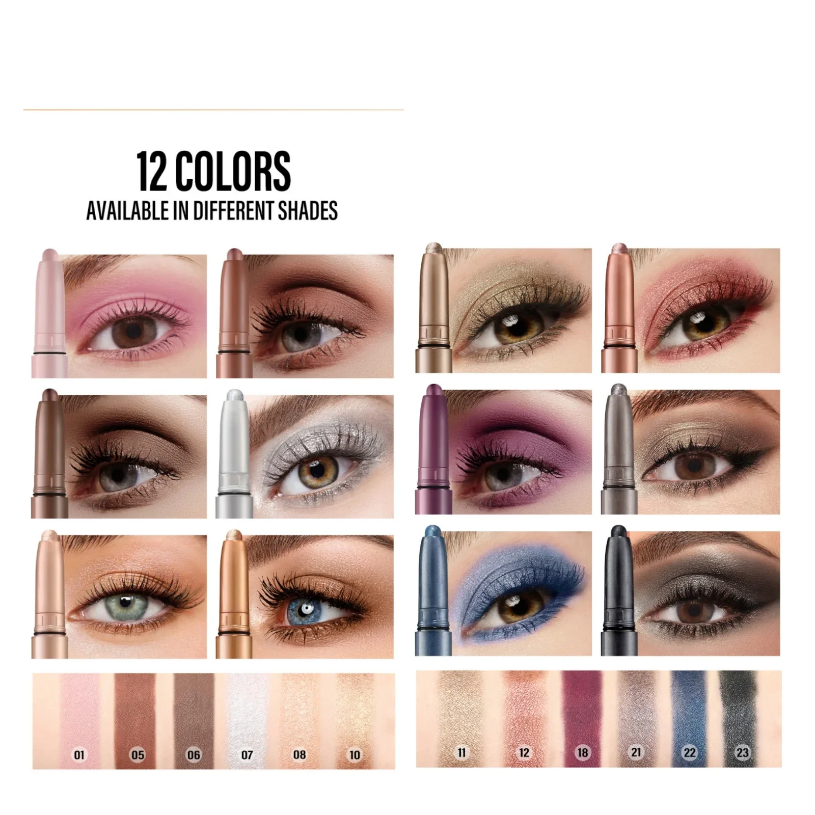 Langmanni sombra de olho fosca, à prova d'água, resistente ao suor, longa duração, caneta de sombra perolada, glitter metálico