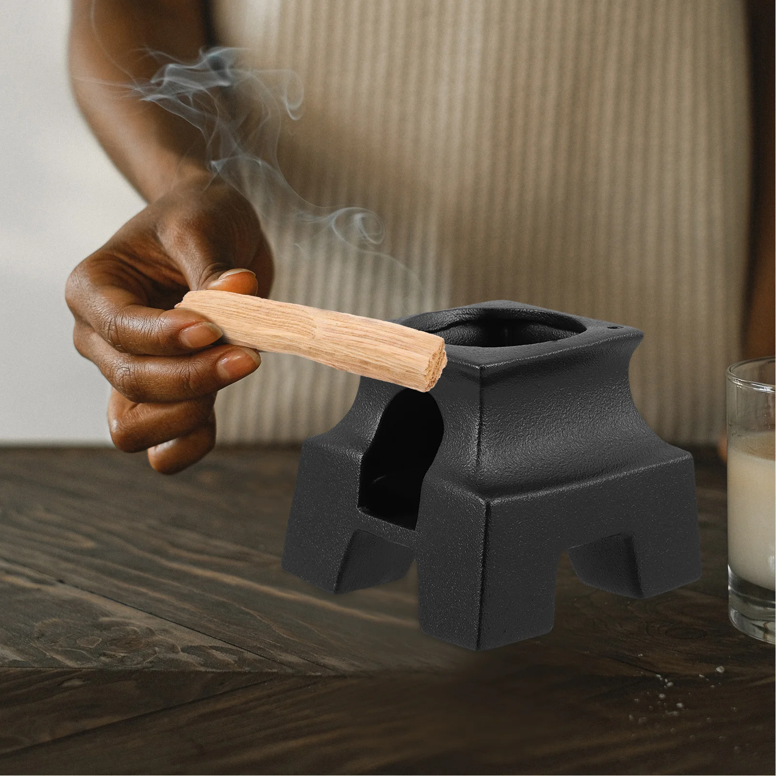 

Ceramic Palo Santo Holder Burner Terracotta Incense Chimney Dish for Meditation Room Sage Smudge Bowl Home Decor