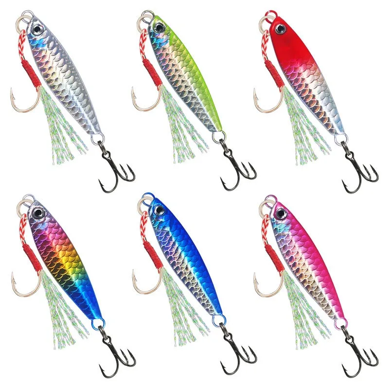 Metal Jig Fish Scale Pattern Fishing Lure Jigging Lure Shore Casting Saltwater Fishing Lure Bit Artificial Micro Bait - view 2