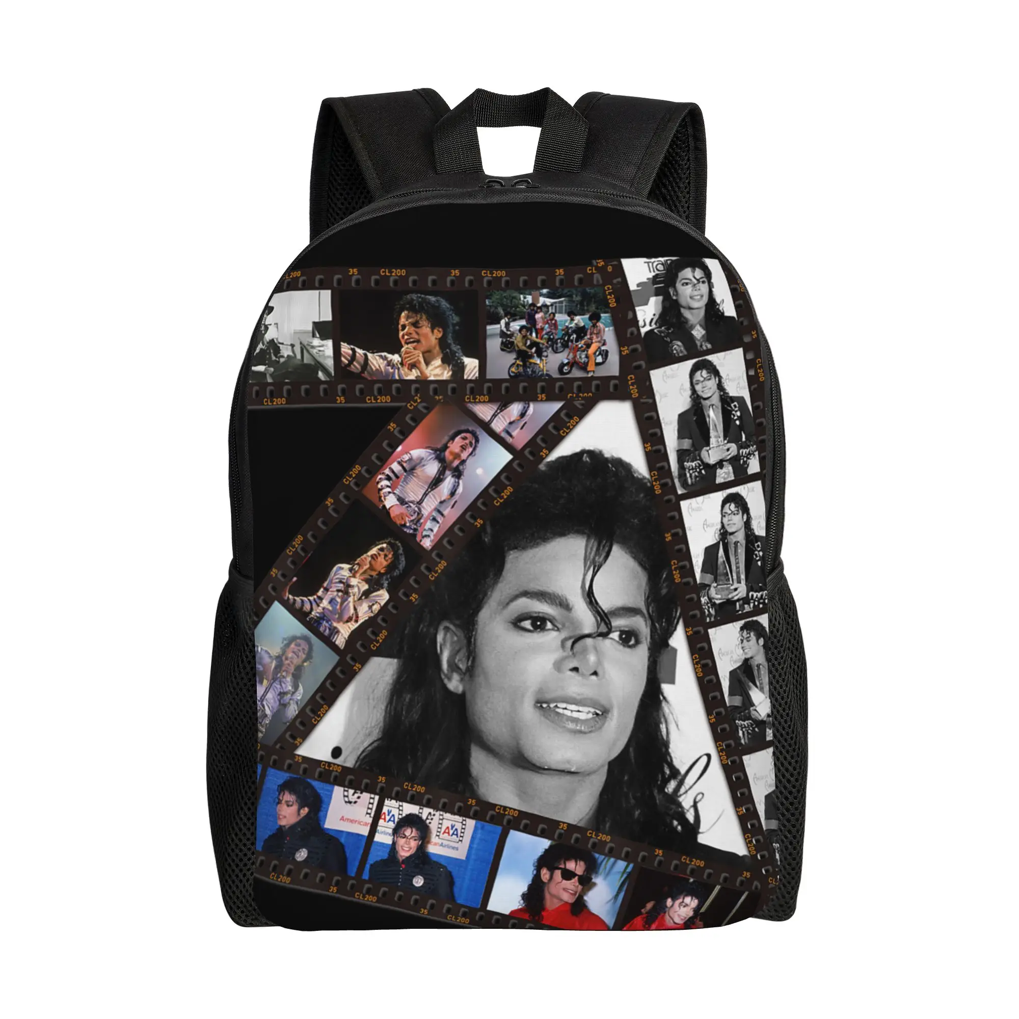 The King of Pop MJ Teenage Backpack Gift Student Work M-Michaels Daypack for Men Women Laptop Shoulder Bag