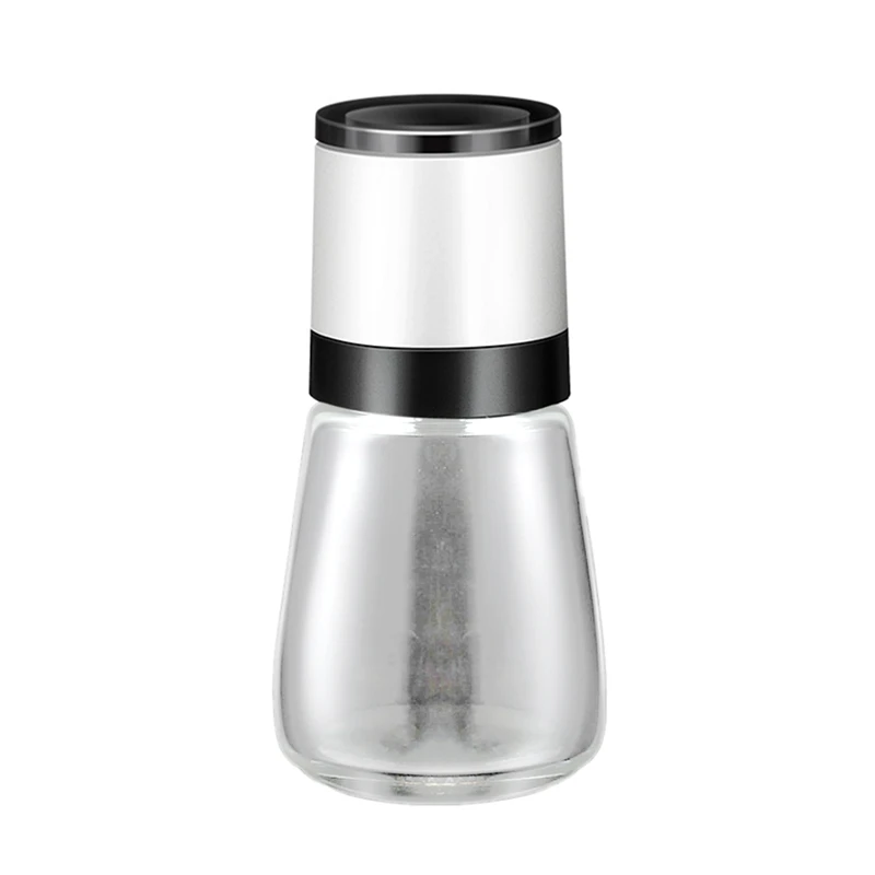 Manual Salt Pepper Grinder Transparent Glass Grinder Peppercorn Grinder Seasoning Bottle Kitchen Gadgets