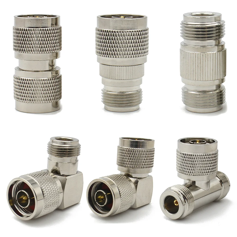 RF-N Type Connector L16 N To N Male Female 90Degree Right Angle 3Way Splitter RF Brass Copper  for coaxial cables