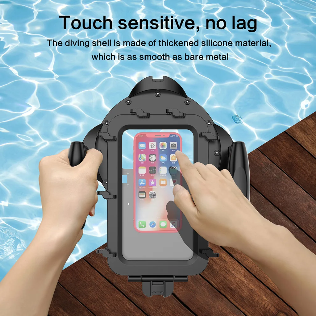 1/2-1/2 Zoll Universal Smartphone Tauch gehäuse Gehäuse Griff Griff HD Licht übertragungs filter für Kuppel Handy 3m wasserdicht – Detail 6