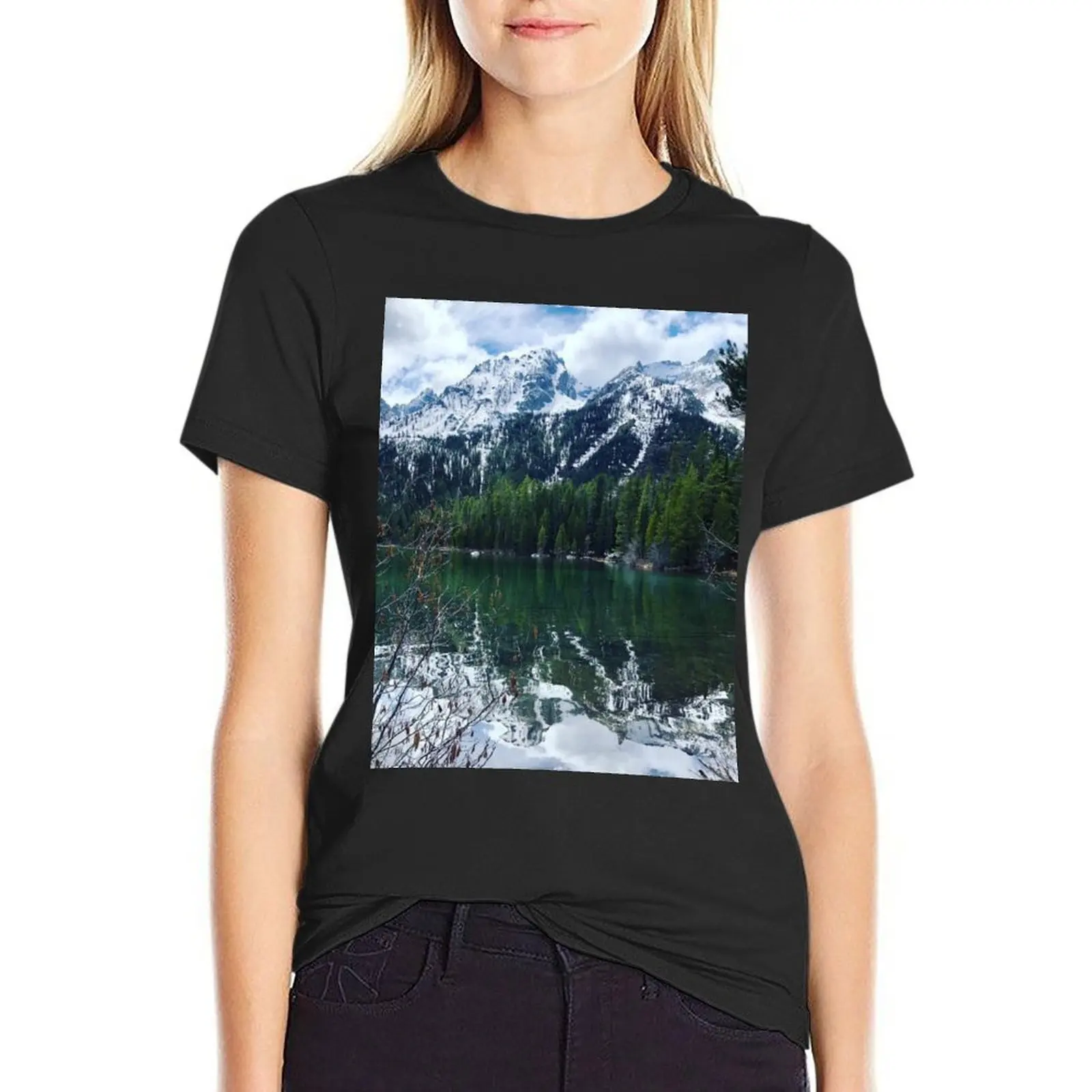 

Grand Teton Landscape T-Shirt animal print shirt for girls anime clothes vintage clothes t-shirts for Women cotton