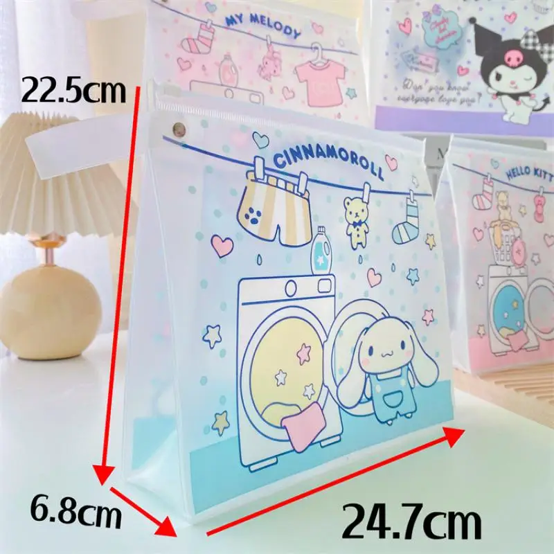 Kawaii sanrio neue kuromi Bleistift Tasche hallo kitty meine Melodie Kosmetik tasche Handheld große Kapazität Organizer wasserdicht transparent