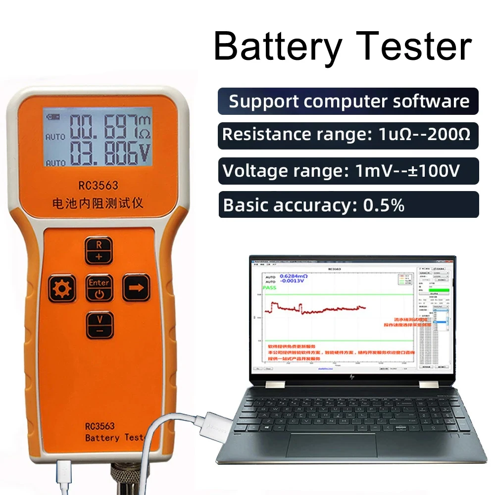 RC3563 Tester rezystancji wewnętrznej napięcia baterii Precyzyjny tester baterii Trithium Lithium Iron Phosphate 18650 True 4wire