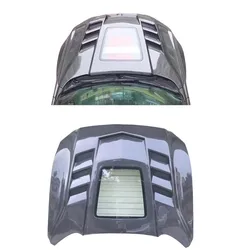 Carbon Fiber for Ford Mustang 15-19 Transparent Engine Hood Car Body Kit Hood Engine Cover ,Perfect installation