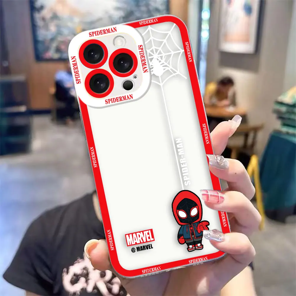 Забавный чехол для телефона Marvel SpiderMan для Infinix TECNO POVA 4 5 6 SMART 6 7 8 9 ПРИМЕЧАНИЕ 10 11 12 30 30I 40 50 КАМОН 19 20 Прозрачный чехол