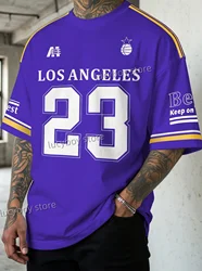 summer Number 23 Los Angeles Print Mens T-Shirt Man Short Sleeves Sport Baseball Jerseys Oversize 6colors Tees Men Clothes