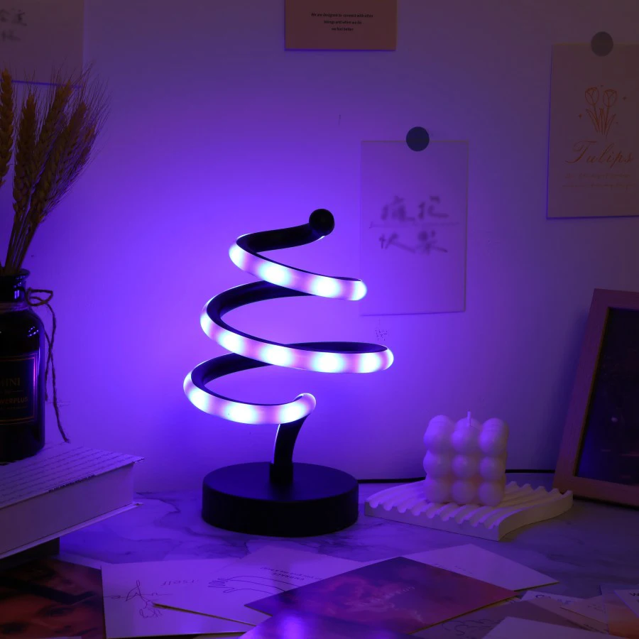 1PC Christmas Tree Shape Creative Desk Lamp USB Colorful Desk Lamp Decoration