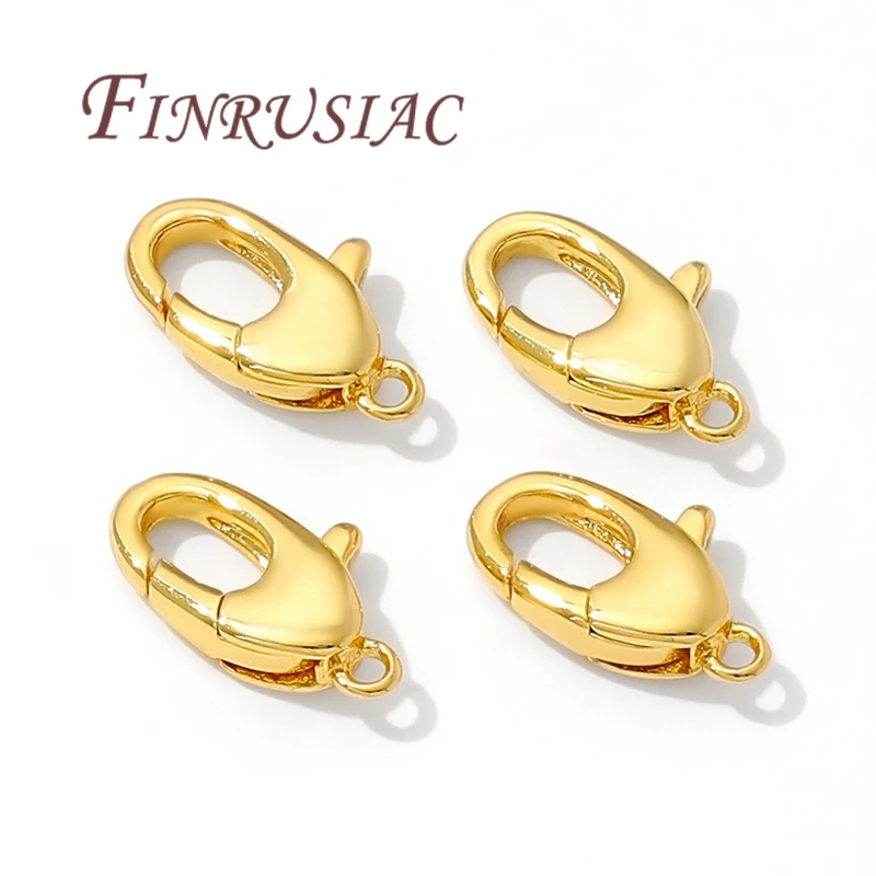 18K Gold Plated Brass Lobster Clasp For Jewelry,DIY Necklace Bracelets Accessories, Clasps Connectors Findings,Jewelry Making image 3
