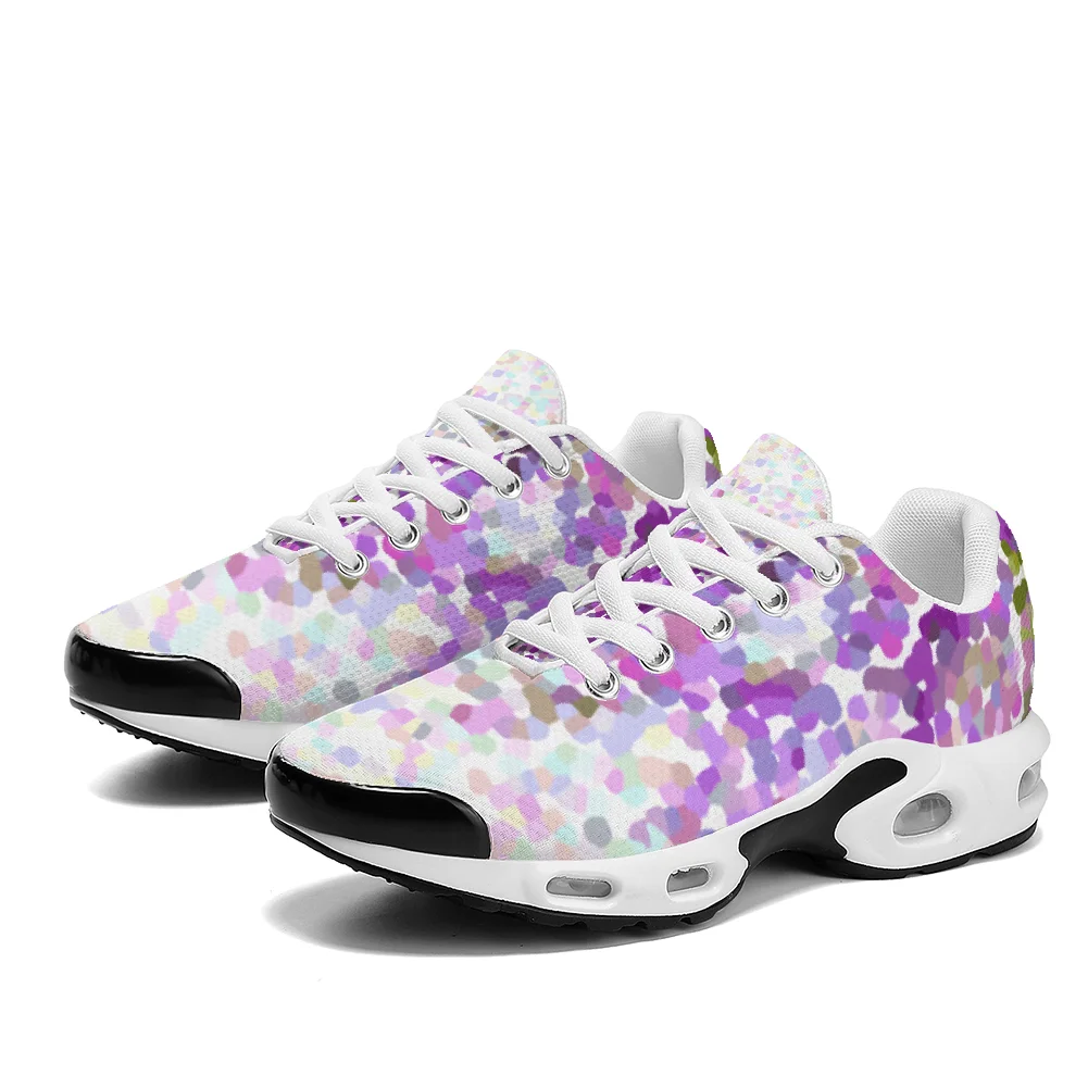 

Purple petals print casual air-cushioned shoes breathable mesh upper athletic shoes for man and woman