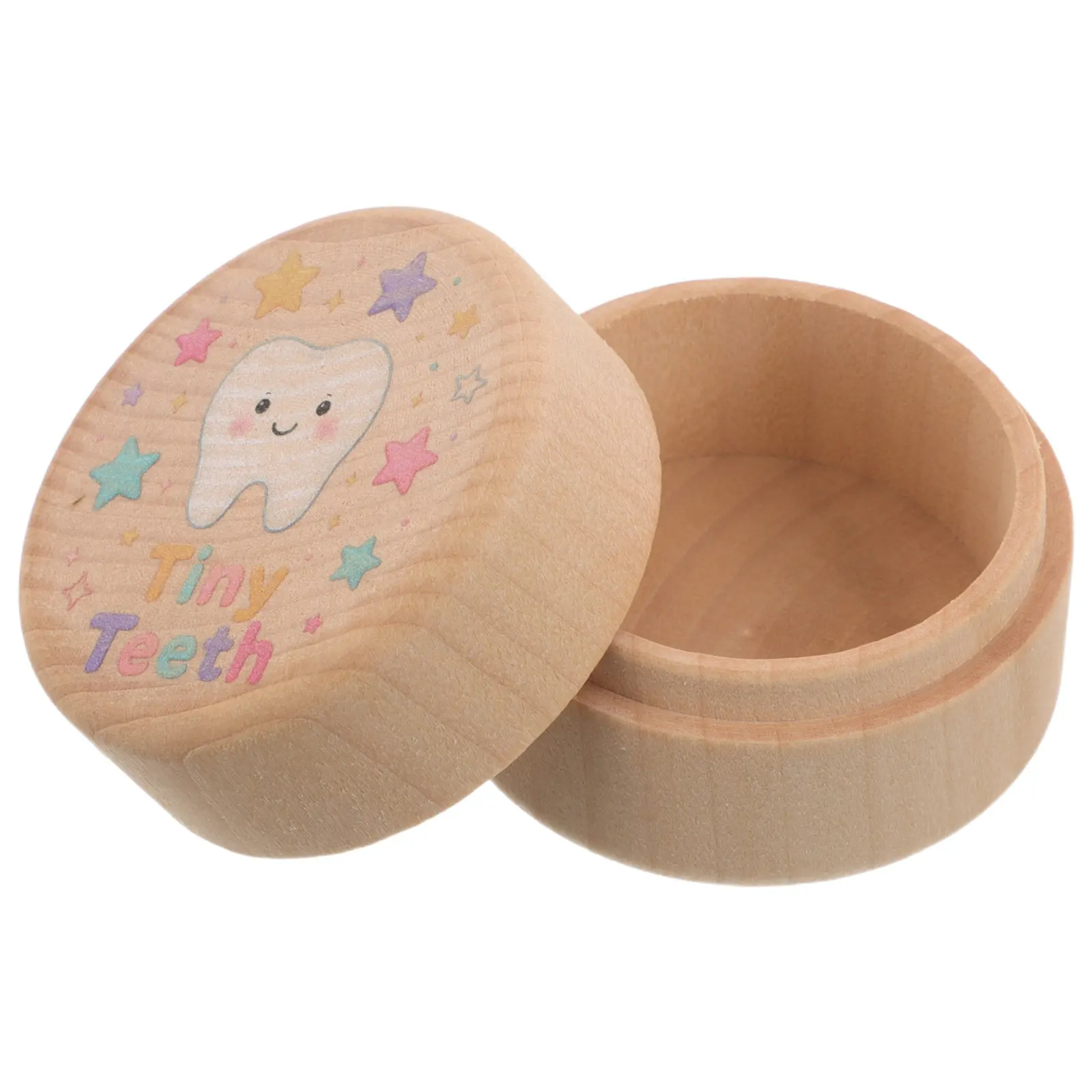 Wooden Baby Tooth Fairy Box 2 Inch First Lost Tooth Collection Box Kids Keepsake Organizer Memory Souvenirs Storage Home Use