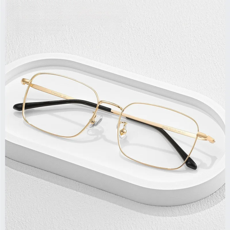

Rectangular metal frame Gold Silk Thin Edge Reading Glasses for Men and Women Magnifying Fashion Retro Artistic Ultra-light