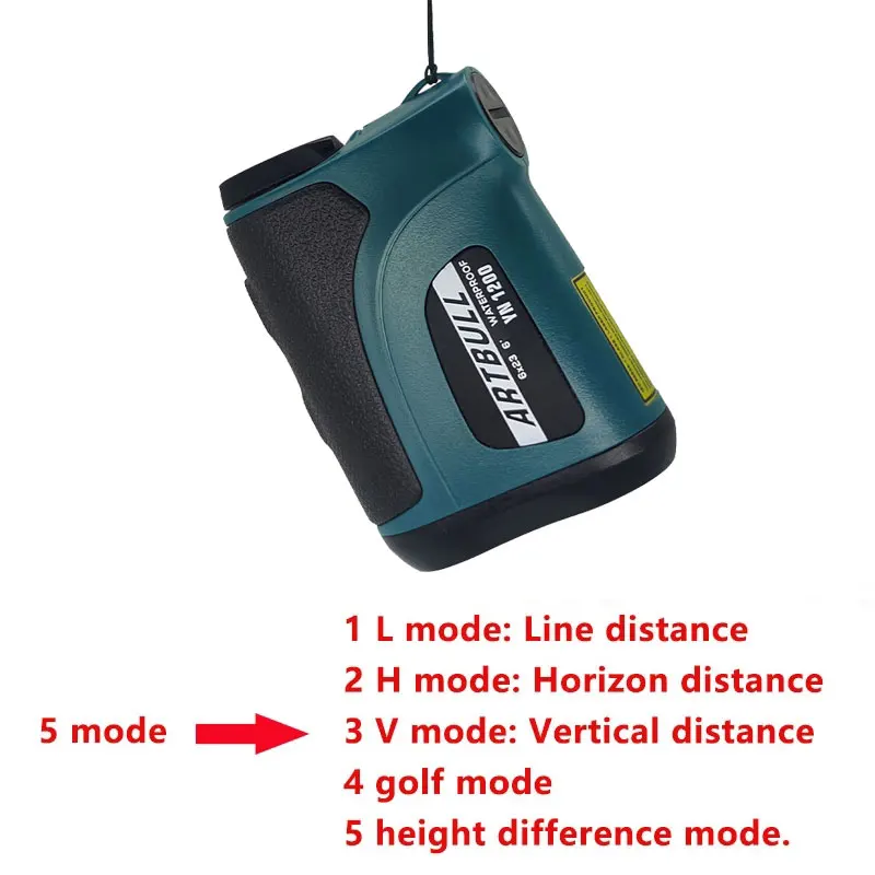 ARTBULL Laser Golf Rangefinder Hunting Laser Distance Meter Telescope 800m-2000m with Flag-Lock slope pin