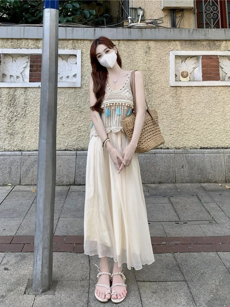 スリング女性服プロモーションマッチングフォーマルな機会格安衣料品オファートレンド2025タッセル女性のスリースカートピースセット