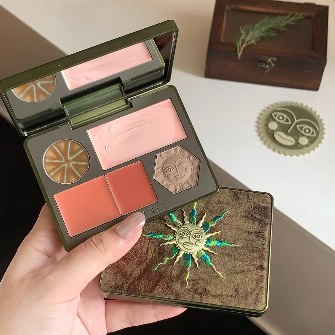 Girlcult Facial Comprehensive Powder Cream Disc Blush Highlighter Contour Bronzer All-in-One-Palette Water Light Finish Makeup