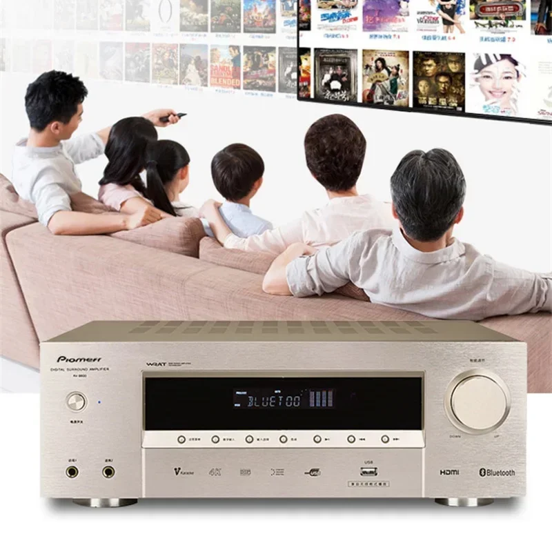 5.1 canais home theater de alta potência suporta fibra coaxial tv microfone duplo bluetooth 5.0 hdmi 4k usb karaokê amplificador áudio