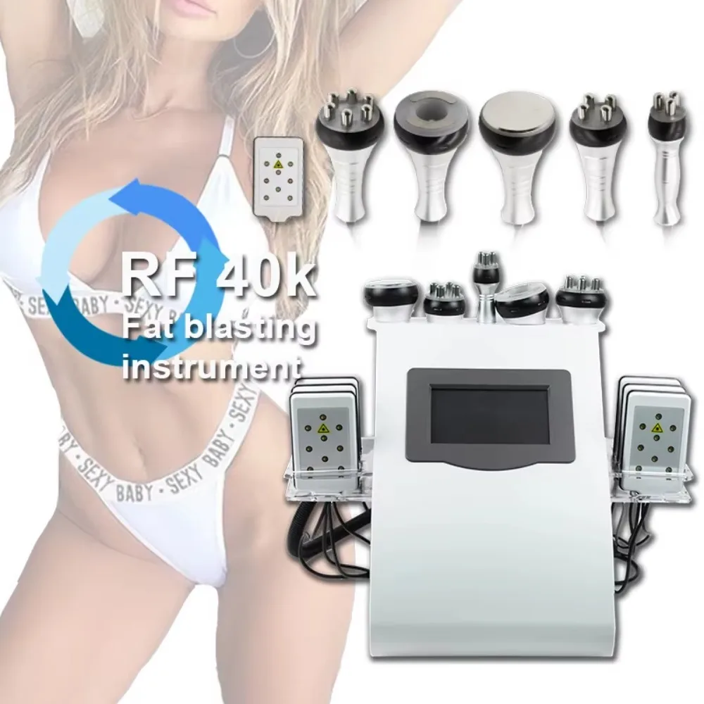 Ultrasonic40K 6in1 RF Cavitation Machine Vacuum Laser Radio Frequency Slimming Ultrasonic Cavi Lipo Liposuction Slimming Machine