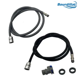 Bourdillat F1/2 M15*1 Replacement Faucet Hose Quick Connect Pull Out Hose Nylon Hose Tube Gray / Black 150cm Kitchen Accessories