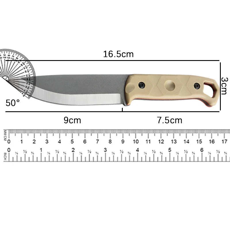 TOPS Brakimo Fixed Blade Knife D2 Blade Nylon Glass Fiber Handle Tactical Knife Outdoor Wild Camping EDC Survival Hunting Knife